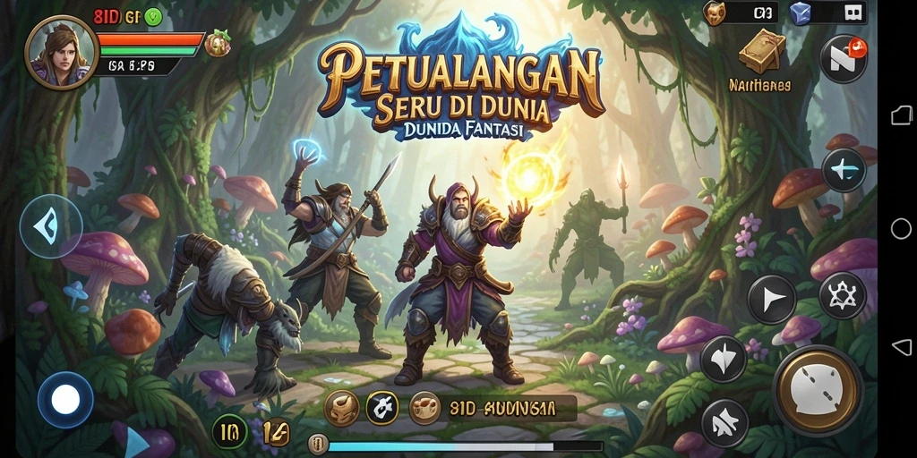 Screenshot gameplay 8ID menampilkan petualangan seru di dunia fantastis.
