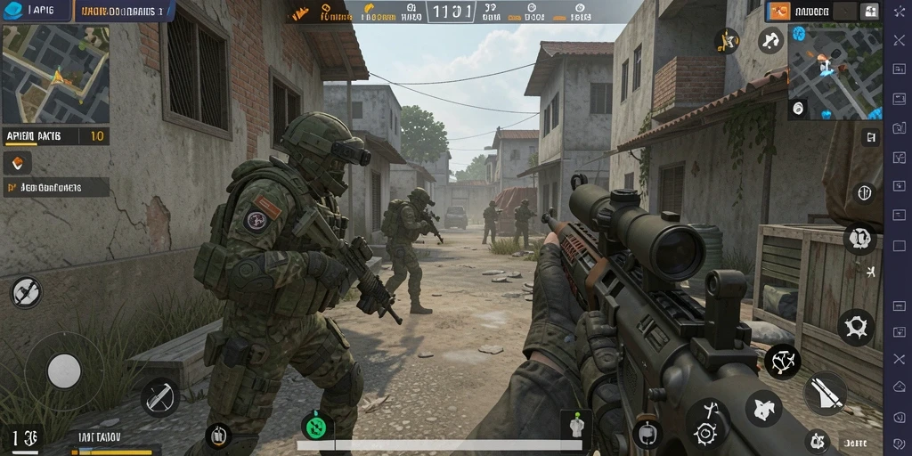Tampilan gameplay API36 saat pertempuran intens di medan perang.