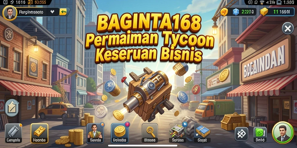 Screenshot gameplay BAGINTA168 yang menampilkan aksi membangun bisnis.