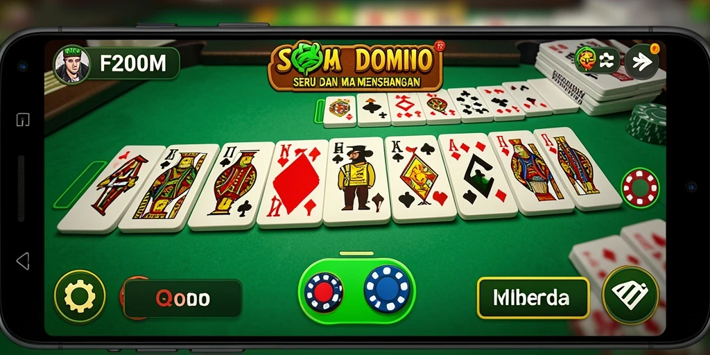 Tangkapan layar F200M yang menampilkan gameplay Domino yang seru.