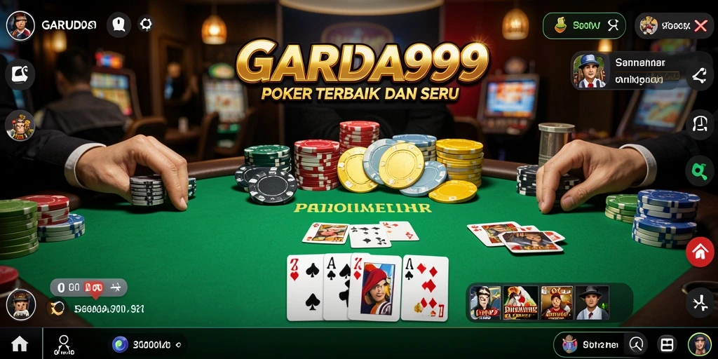 Tampilan gameplay Poker yang seru dan menegangkan dalam GARUDA999.