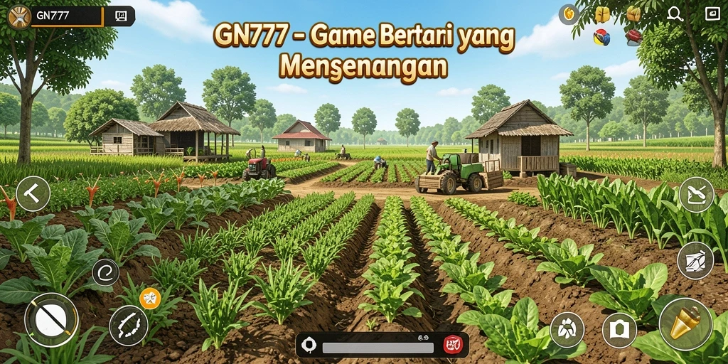 Screenshot gameplay GN777 menunjukkan pengalaman bertani yang seru dan interaktif.