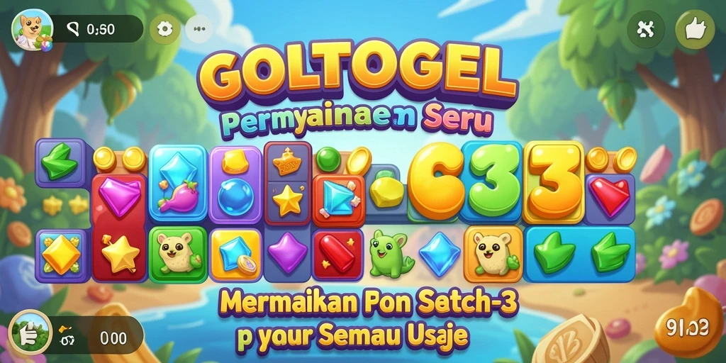 Tampilan gameplay GOLTOGEL dengan tantangan Match-3 yang menarik.