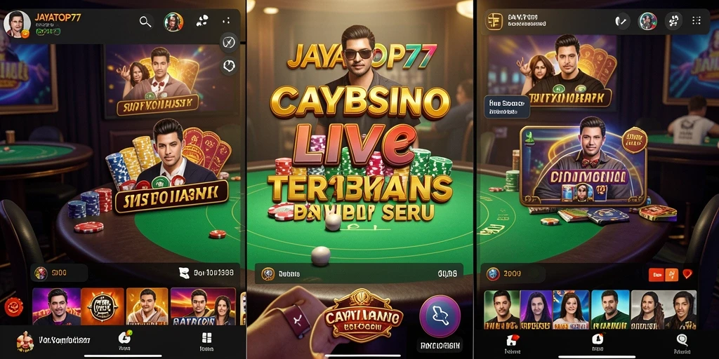 Screenshot JAYATOP77 menampilkan dealer live yang interaktif dalam permainan kasino.