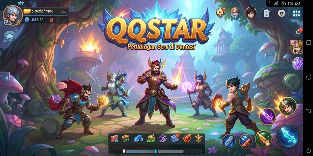 Gameplay menakjubkan dalam petualangan <strong>QQSTAR</strong> yang penuh aksi.
