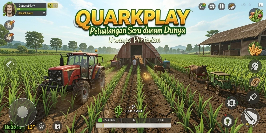 Tampilan gameplay seru di dunia pertanian yang kaya.