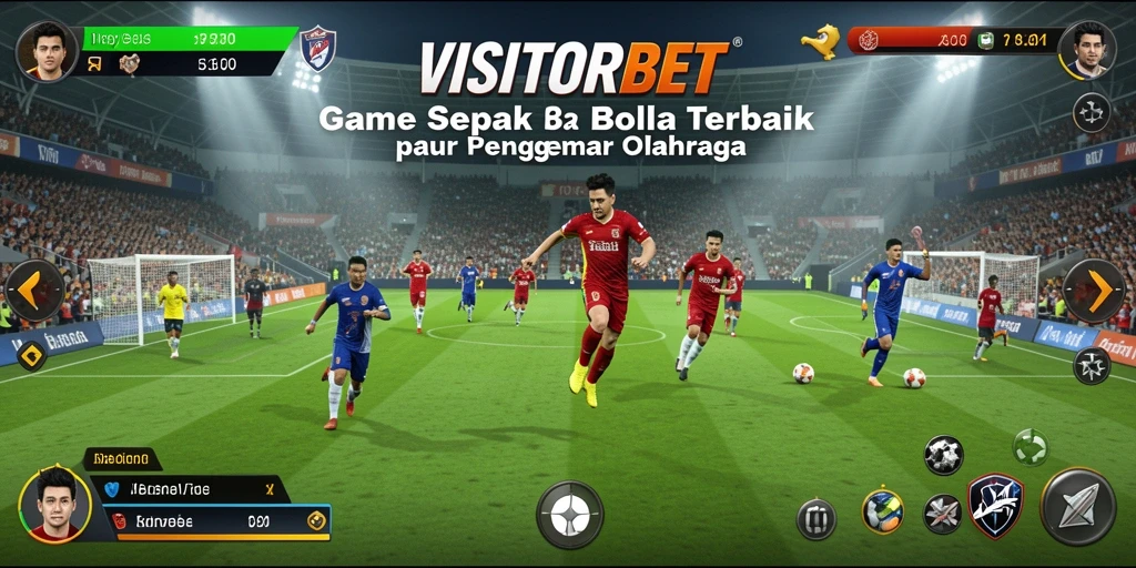 Tampilan gameplay VISITORBET dengan aksi sepak bola yang seru.